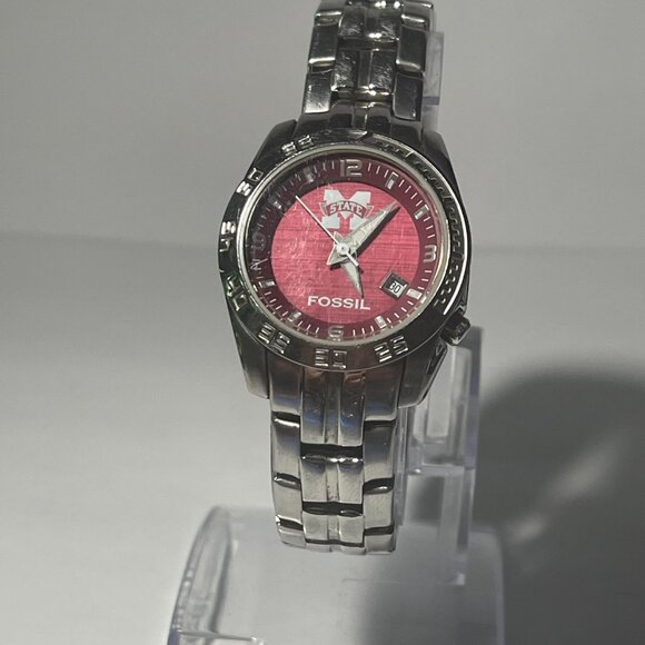 Mississippi State Bulldogs NCAA Women's Stainless-Steel Watch by Fossil NEW - Picture 4 of 6